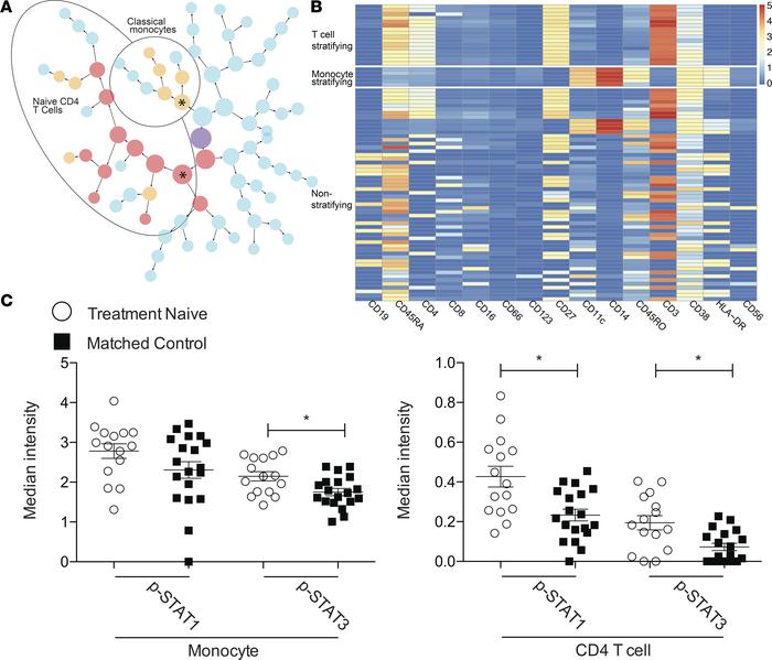 Classical monocyte and CD4 T cell subsets respond more strongly to IFN-γ...