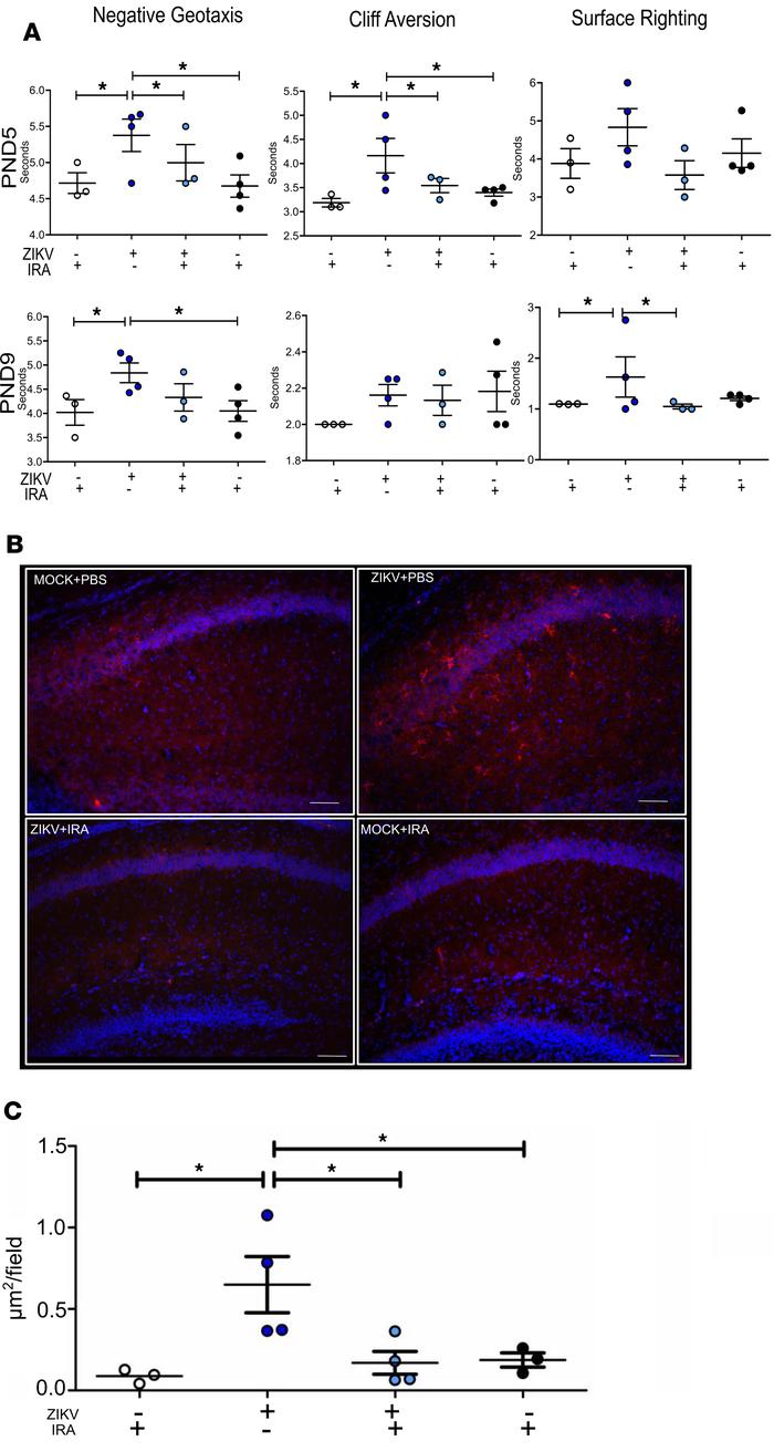 IL-1 receptor antagonism during intrauterine ZIKV infection reverses beh...