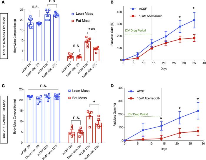 Intracerebroventricular (icv) administration of CDK4/6 inhibitor abemaci...