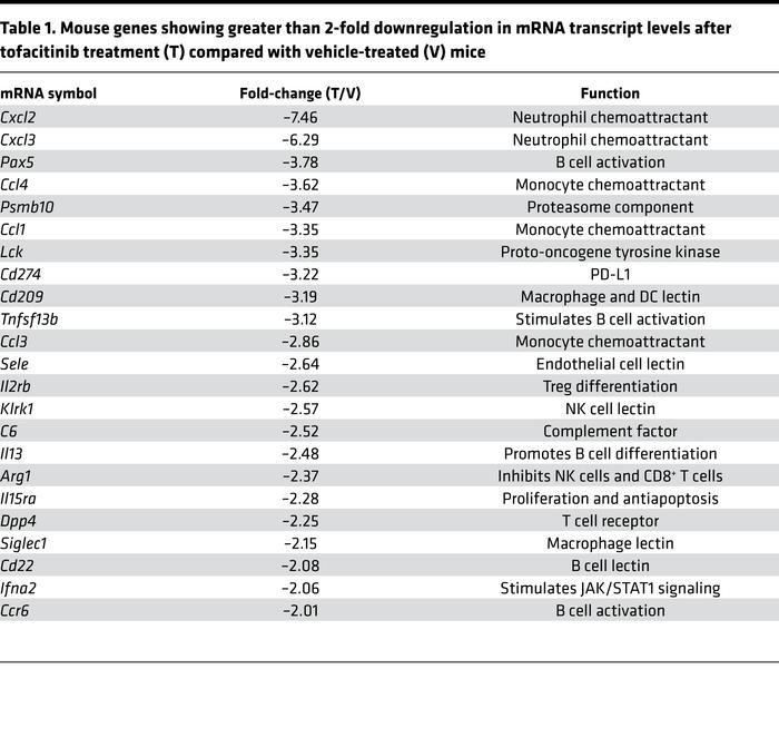 Mouse genes showing greater than 2-fold downregulation in mRNA transcrip...