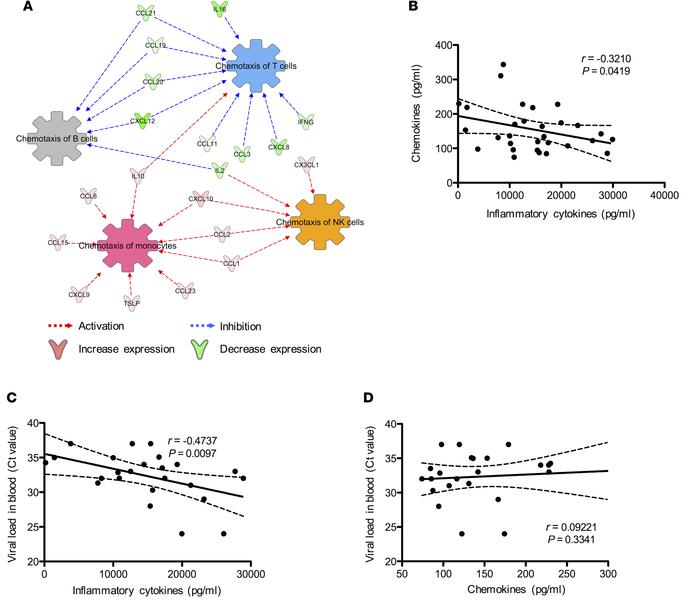 Network analysis of sera immunoprofiles predicted chemotaxis of monocyte...