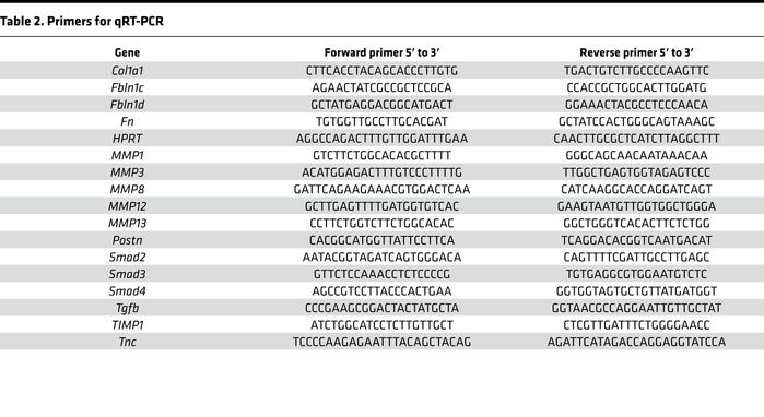 Primers for qRT-PCR