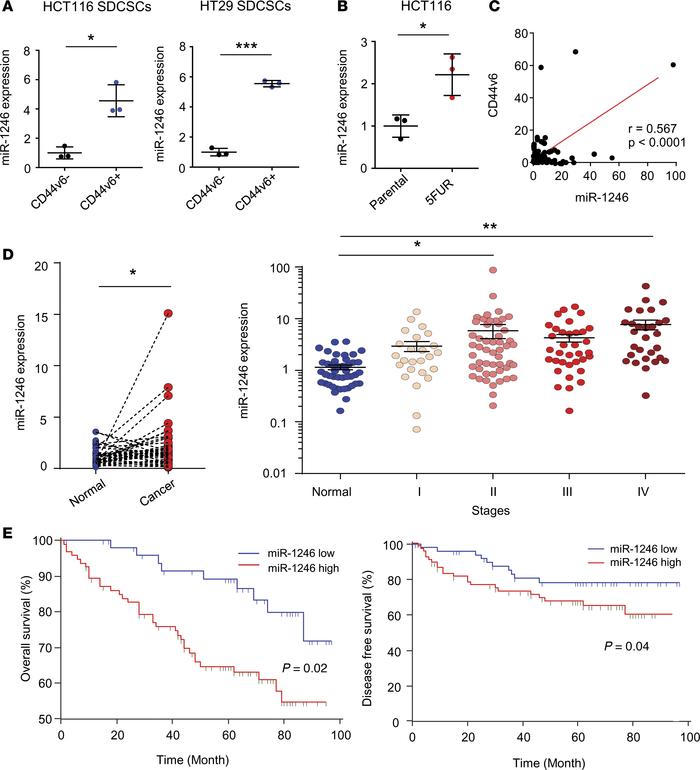miR-1246 is overexpressed in CD44v6+ CSCs and is a prognostic biomarker ...