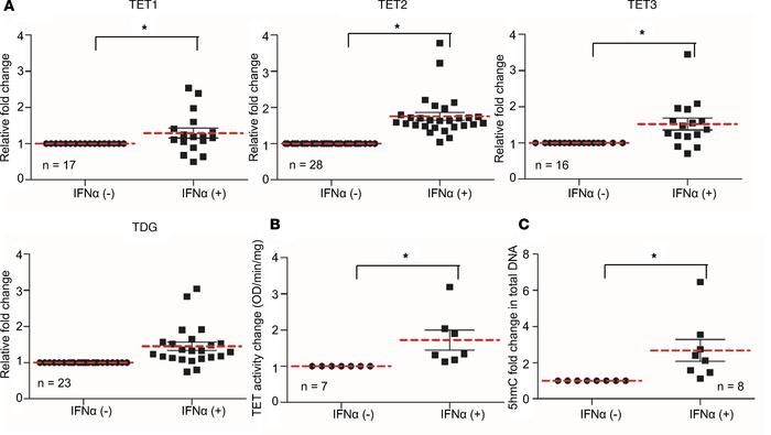 IFN-α causes active DNA demethylation by upregulation of TET enzyme expr...