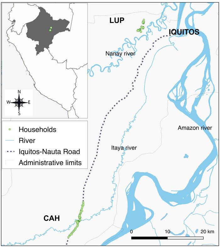 Study area.
CAH, Cahuide; LUP, Lupuna.