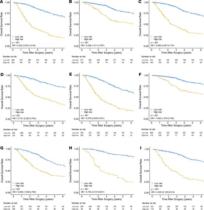 Kaplan-Meier curves based on clinical factors in the whole data set.
Kap...
