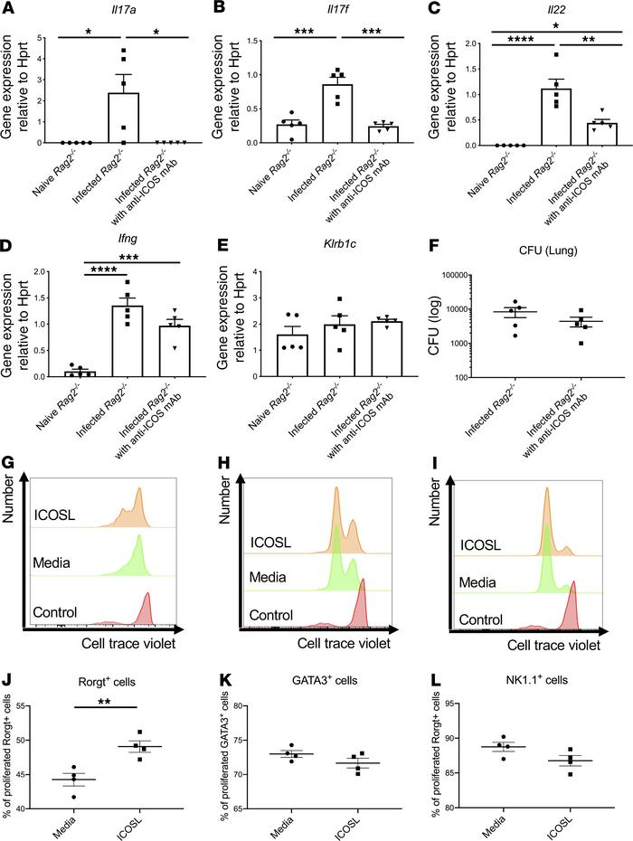 Effect of ICOS blockade on group 3 ILCs during lung ST258 C4 infection.
...