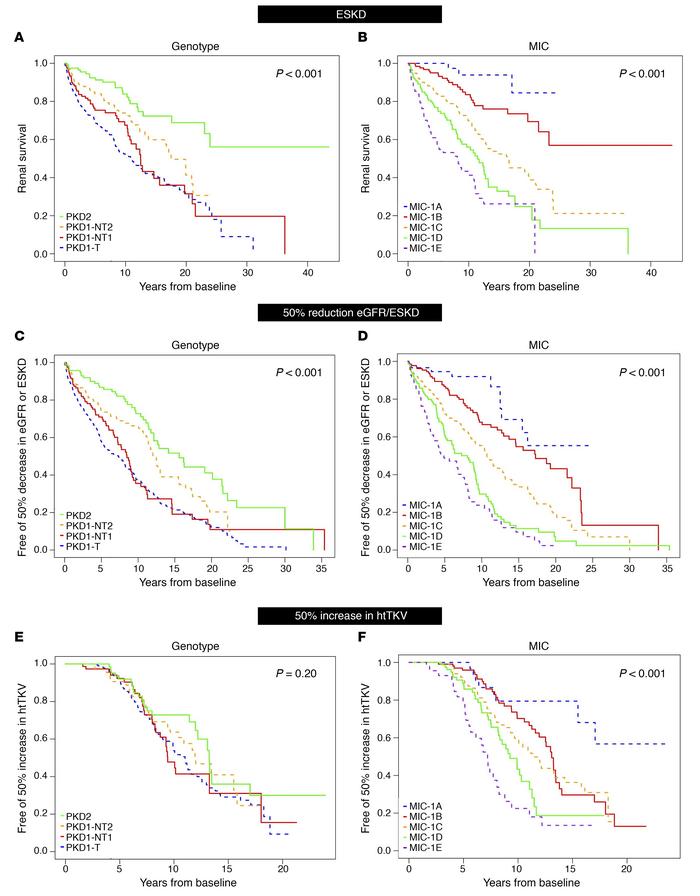 Unadjusted Kaplan-Meier analysis from baseline of functional and structu...