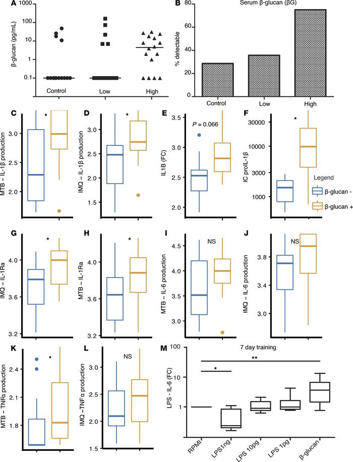 β-Glucan induces a proinflammatory phenotype in monocytes.
(A) β-Glucan ...