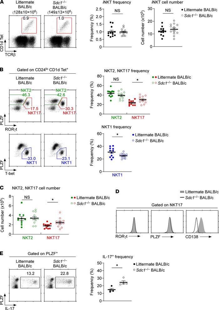 
iNKT cell development in CD138-deficient mice.
(A) Identification of th...