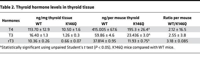 Thyroid hormone levels in thyroid tissue