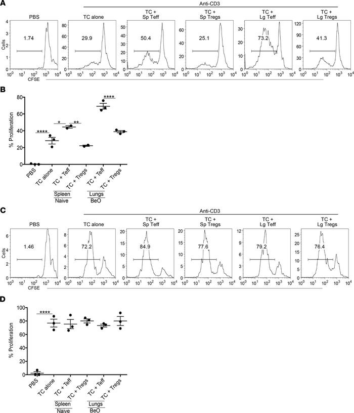 Beryllium-experienced Tregs suppress in vitro proliferation of anti-CD3 ...