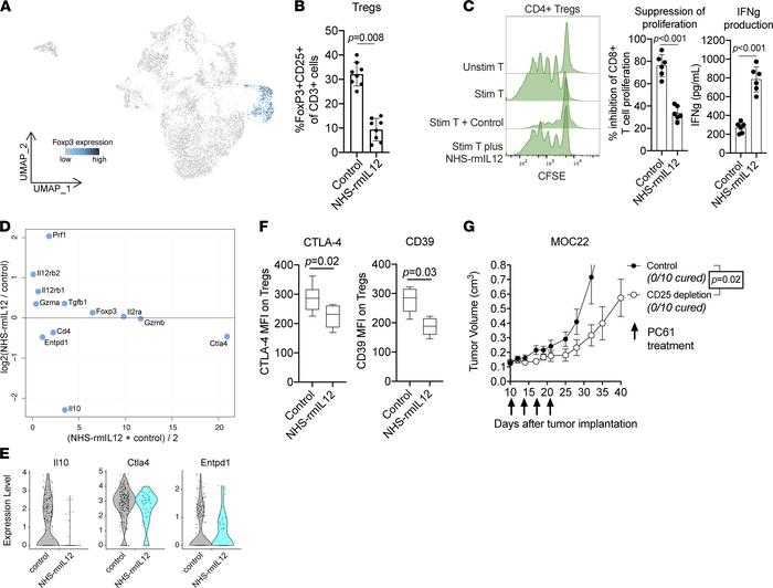 NHS–rmIL-12 decreases the frequency and suppressive capacity of Tregs.
(...