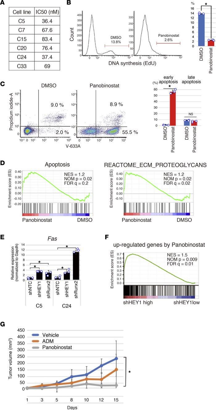 Panobinostat treatment inhibits the growth of mesenchymal chondrosarcoma...