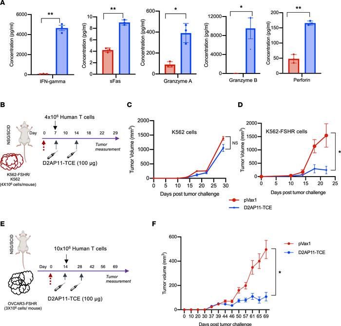 Cytokine/cytotoxic molecule secretion profile and in vivo activity of D2...