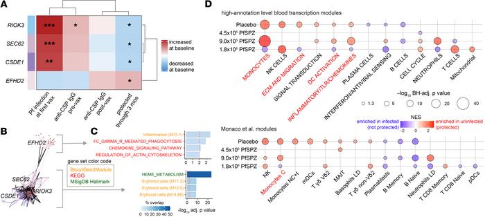 Innate activation, myeloid, and erythroid signatures at baseline disting...