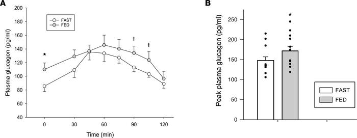 Glucagon levels prior to and during the hyperinsulinemic-hypoglycemic cl...