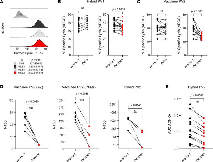 Vaccine- and hybrid-induced S-specific ADCC against variants of concern....