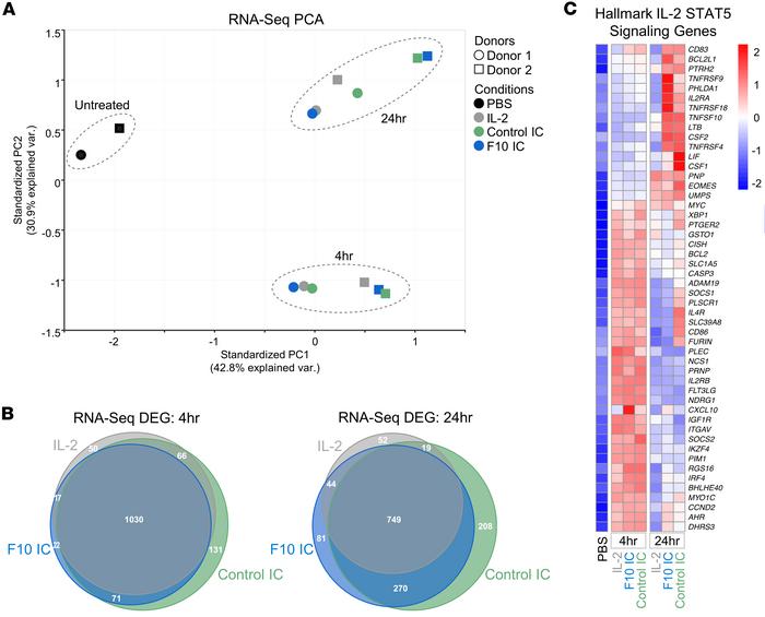 Unconjugated IL-2 and ICs induce similar gene expression profiles in hum...