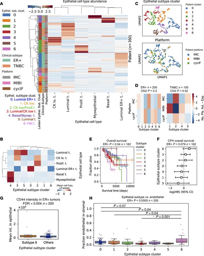 Prognostic ER+ breast cancer subtypes in multiplatform multiplex imaging...