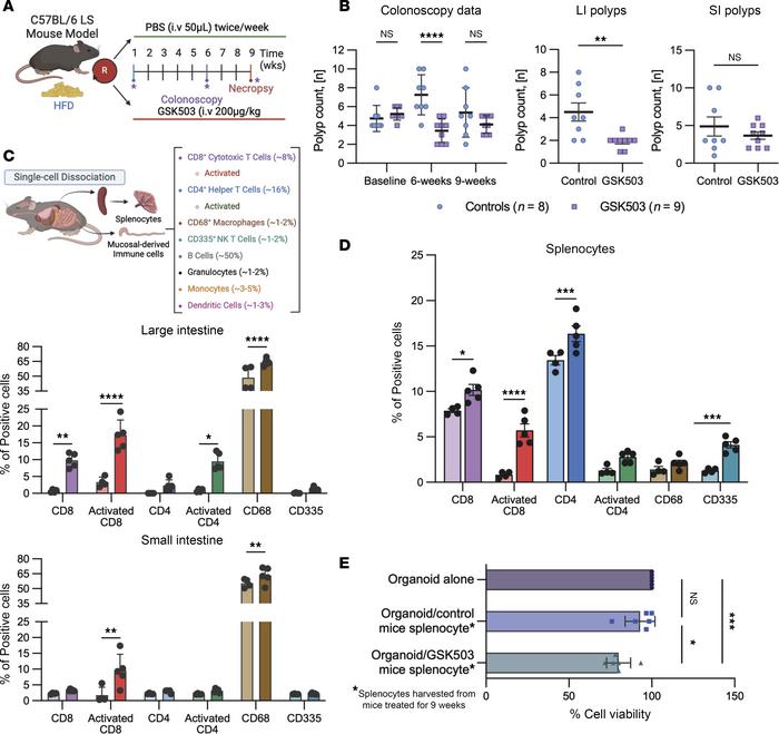 EZH2 inhibition reduces colonic polyposis and enriches adaptive immune c...