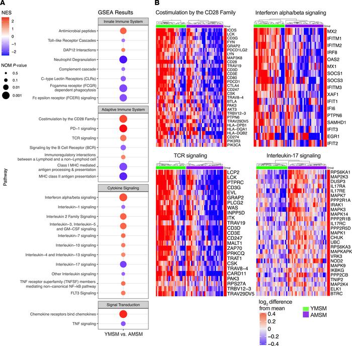 Immunologic pathway analysis based on differential gene expression betwe...