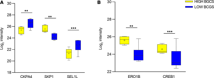 Differentially expressed proteins in the LOW-βGS group compared with HIG...