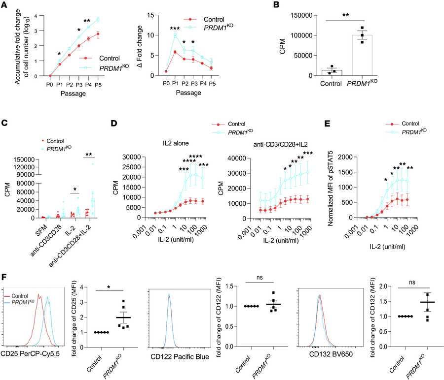 BLIMP-1 limits proliferation of human Tregs.
(A) Control and PRDM1KO Tre...