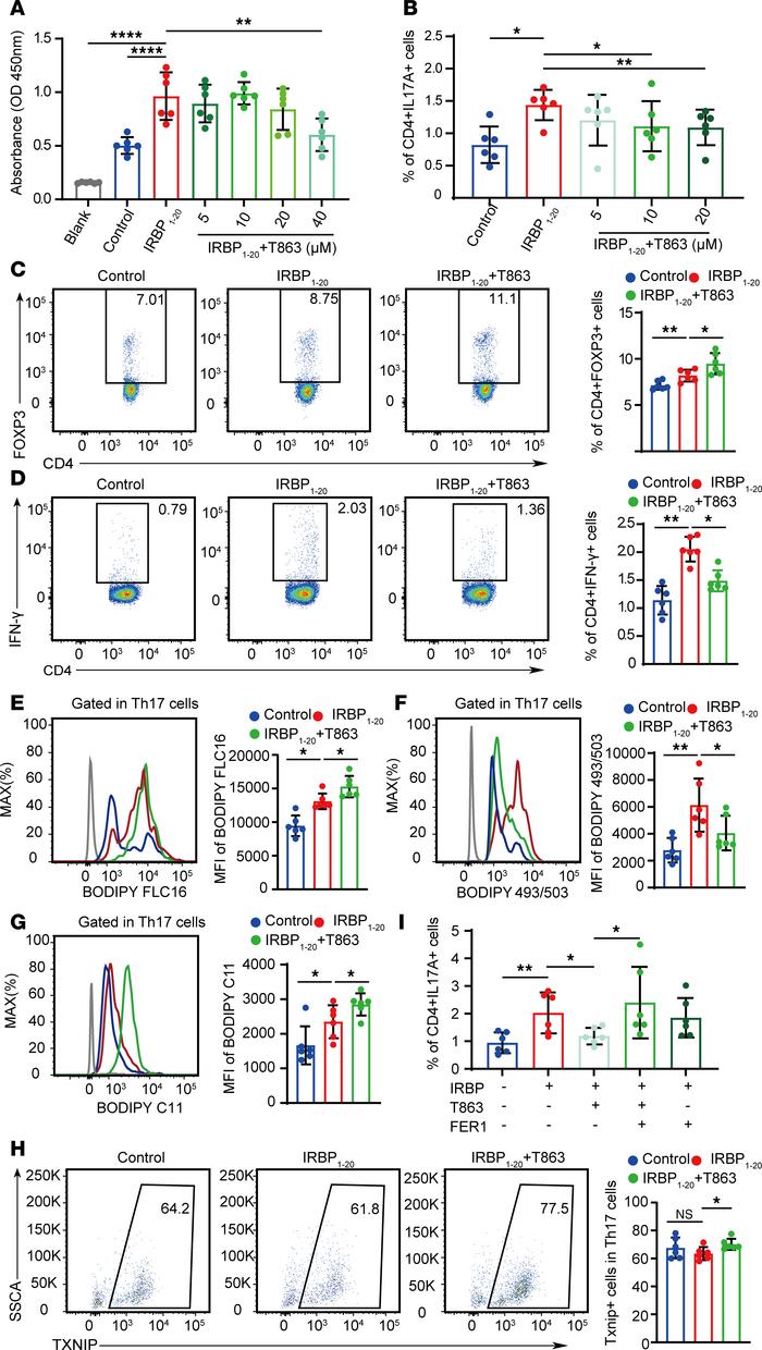 DGAT1 regulated Th17 cell survival via lipid peroxidation.
(A) CCK8 assa...
