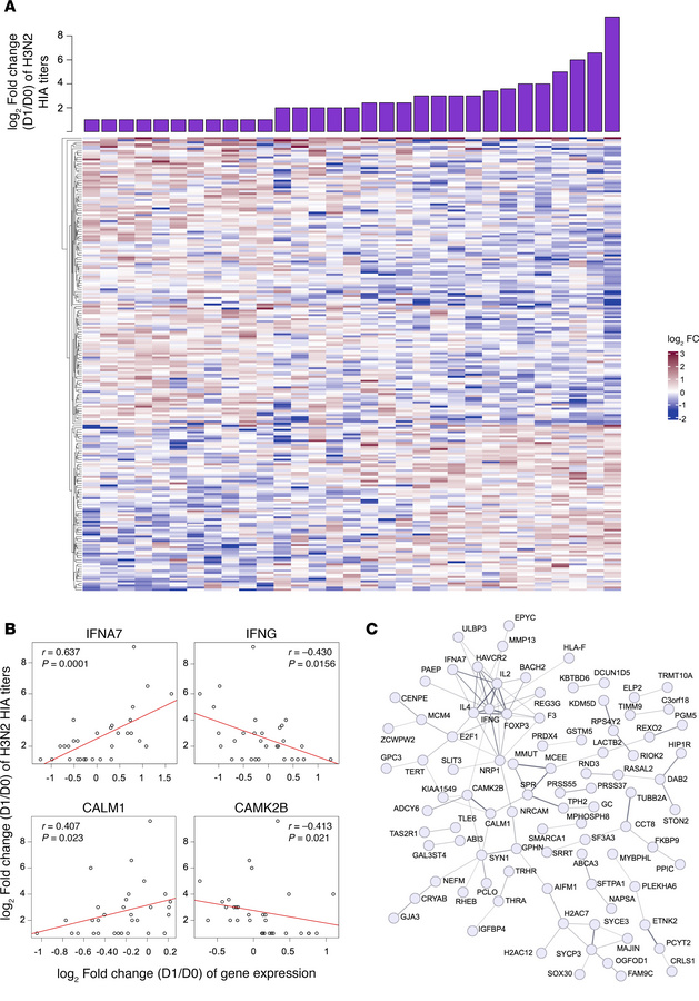 Early innate gene signature following QIV-HD vaccination in elderly.
(A)...