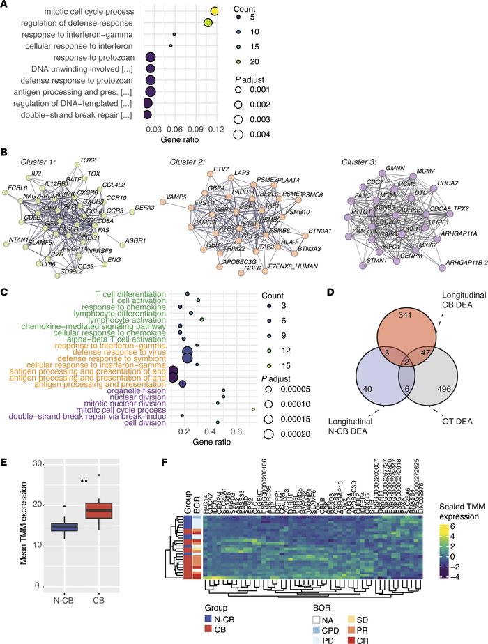 Blood immunotranscriptome dynamics in CB patients reveal the biological ...