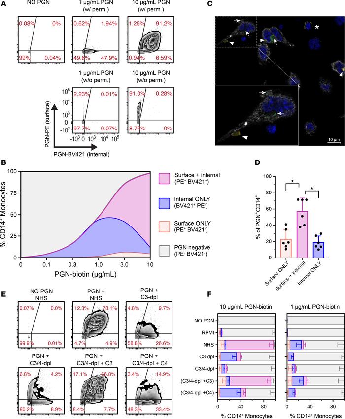 Bimodal internalization of polymeric PGN requires C3 and C4 opsonins.
Bi...