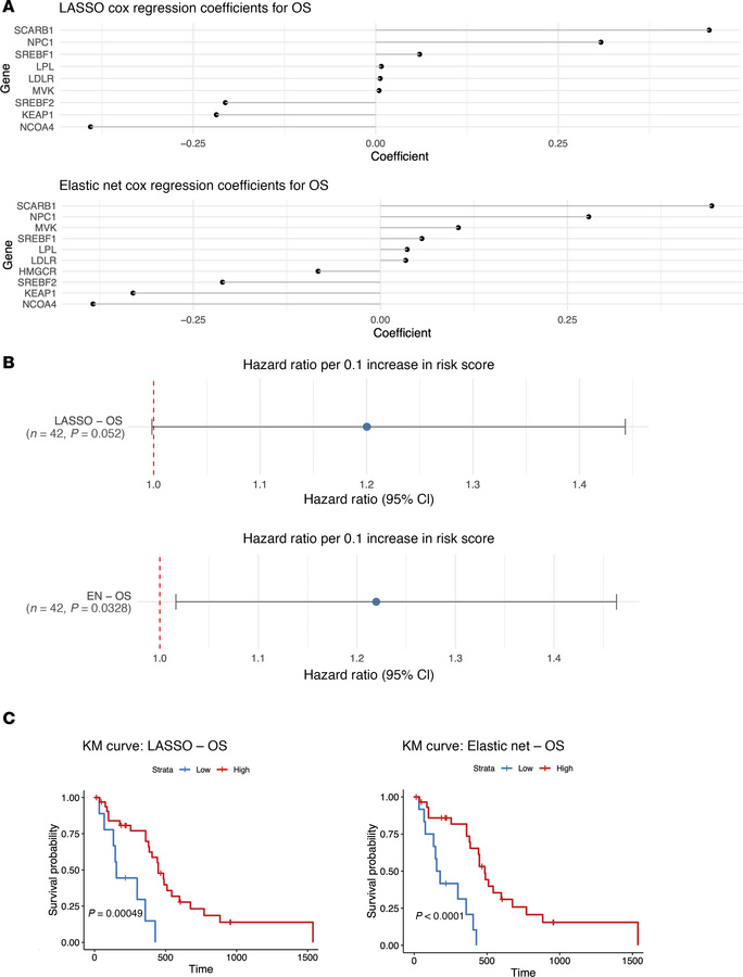 Cholesterol processing gene expression biomarkers are prognostic for OS....