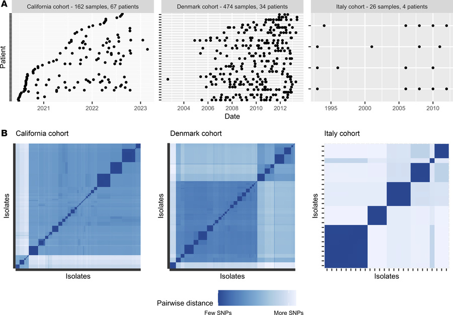 Overview of the 3 patient cohorts used in this study.
(A) Time series of...