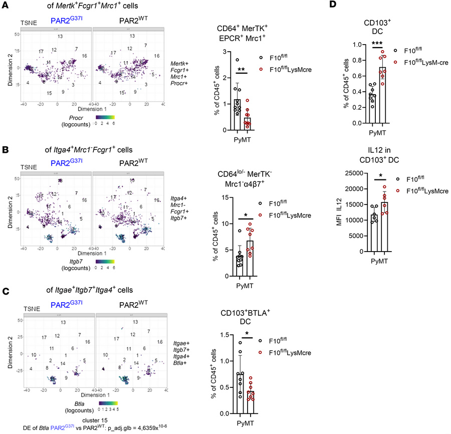 Myeloid cell FX deficiency and abrogated FXa-PAR2 signaling cause simila...