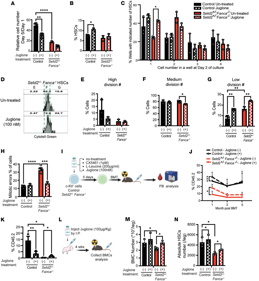 Treatment with Juglone slows cell division and facilitates the maintenan...