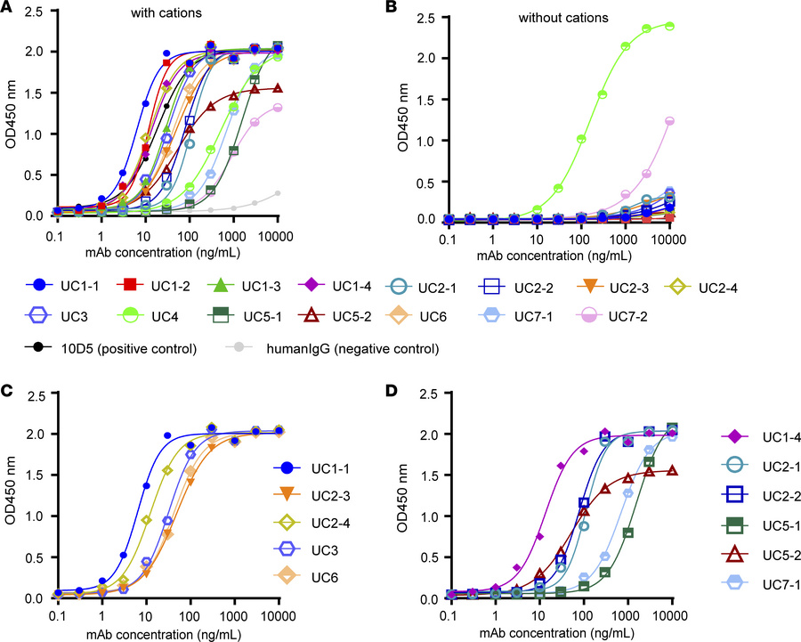 Evaluation of reactivity of each mAb with integrin αvβ6.
(A) The reactiv...