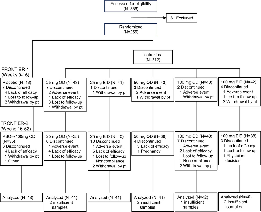 CONSORT diagram of FRONTIER-1 and FRONTIER-2 clinical trials.
Flowchart ...
