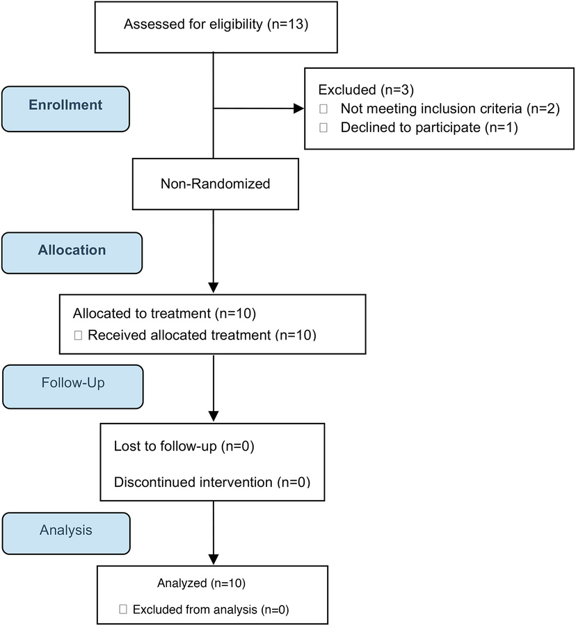 CONSORT diagram of study’s progress from enrollment to final analysis.
