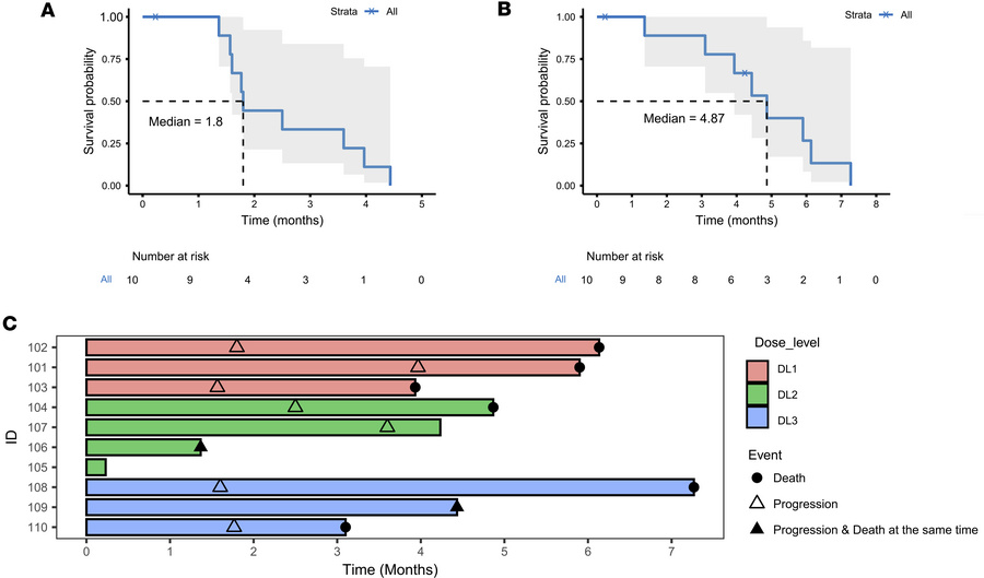 Clinical outcomes of pediatric patients treated with WP1066.
(A and B) K...