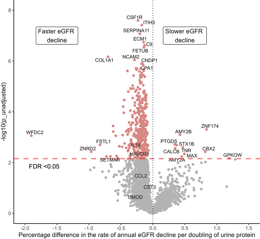 Urinary proteins associated with longitudinal eGFR decline in hospitaliz...