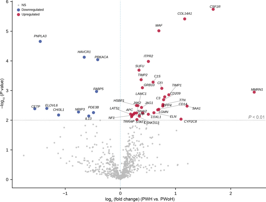 PWH have a distinct transcriptional pattern of fibrosis-associated gene ...
