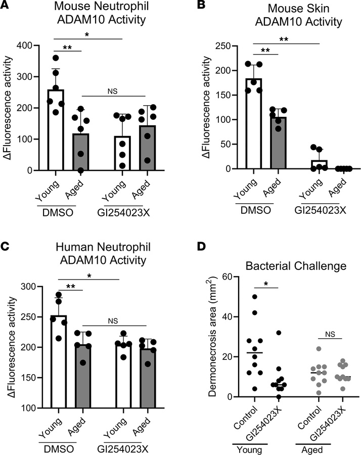 Reduced ADAM10 activity and contribution to diminished Hla activity in a...