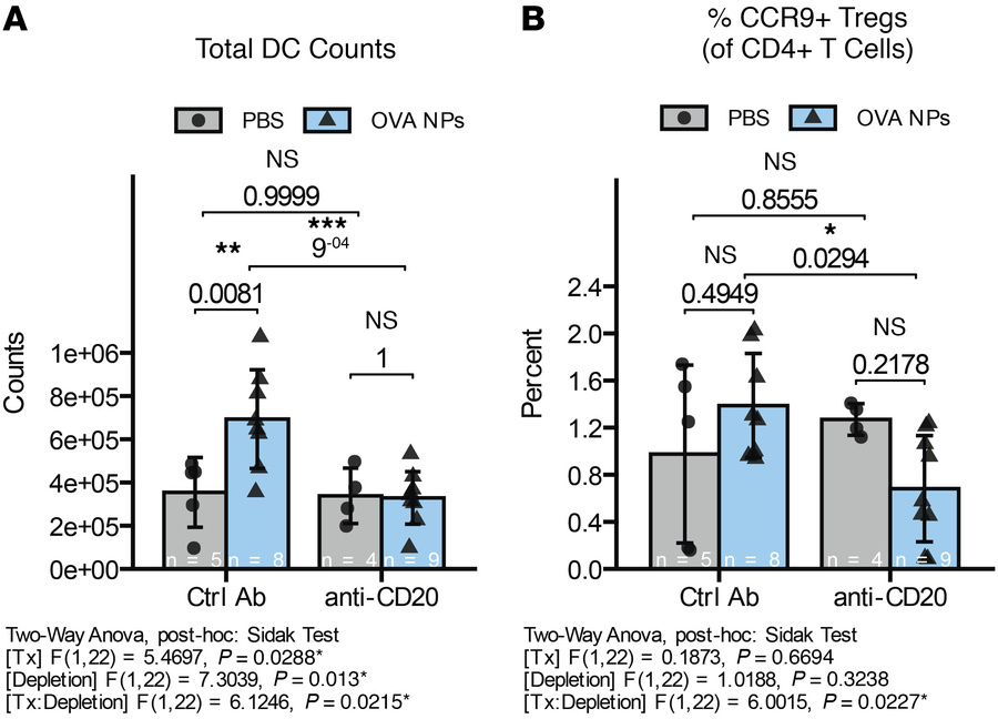 Regulatory cell types induced by aeNP treatment are affected by B cell d...
