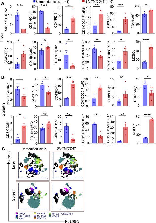 Deep immune monitoring of SA-TM/CD47–engineered islet recipients 12 days...