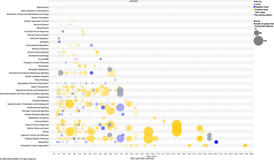 Canonical pathways for DEG and DSD common genes.
Canonical pathway score...