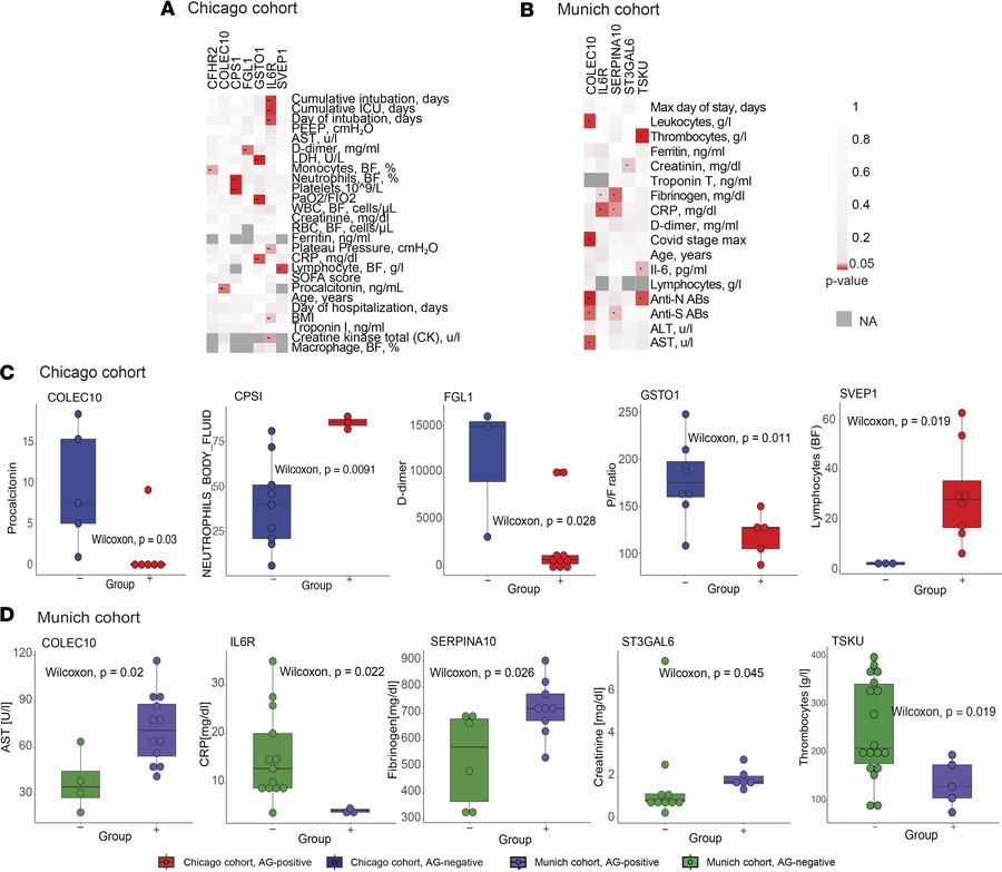 Blood putative autoantibodies are associated with clinical parameters in...