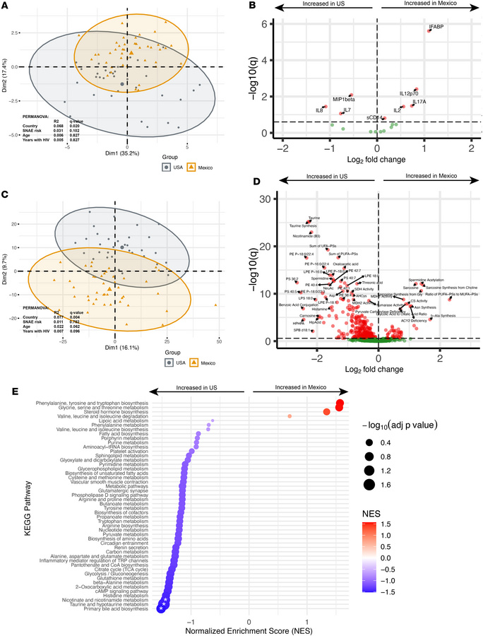 Differences in plasma proteins and metabolome between PWH enrolled in th...