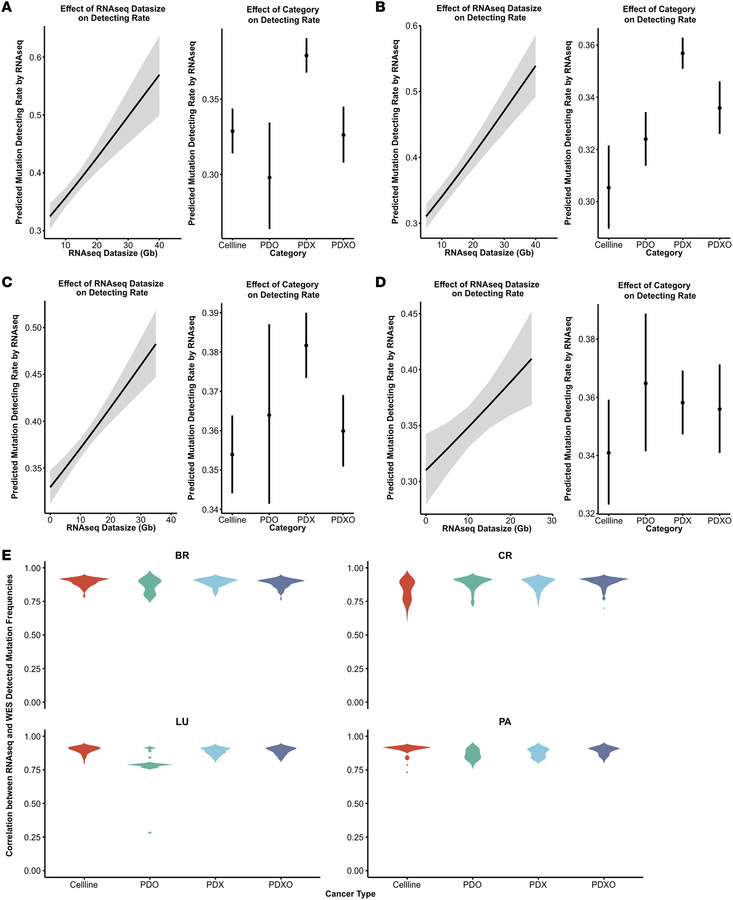 Mutation detection by WES and RNA-seq from in vitro and in vivo tumor mo...