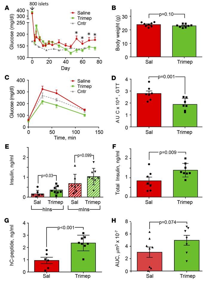 Metabolic and islet parameters from untreated or trimeprazine-treated ST...